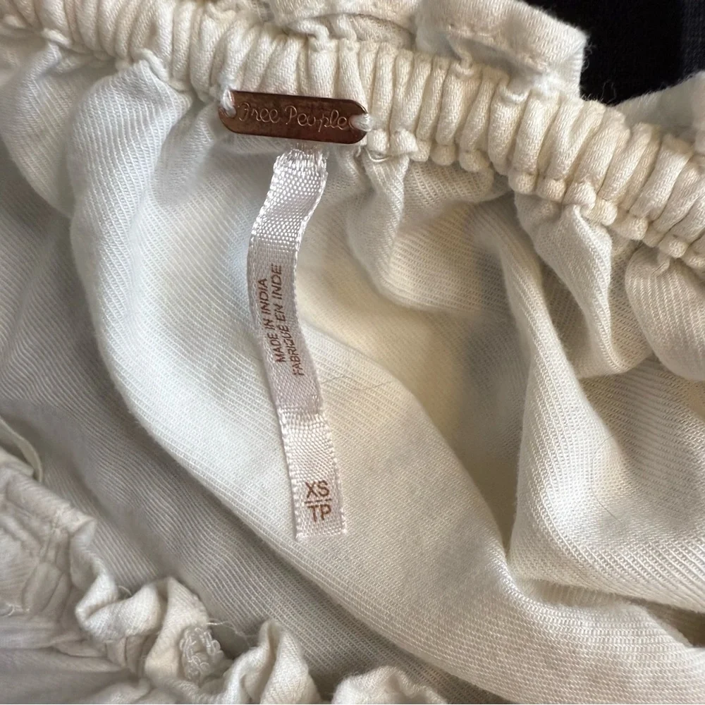Free‎ People Fleur Du Jour Cotton Shift Dress XS Ivory embroidery XS